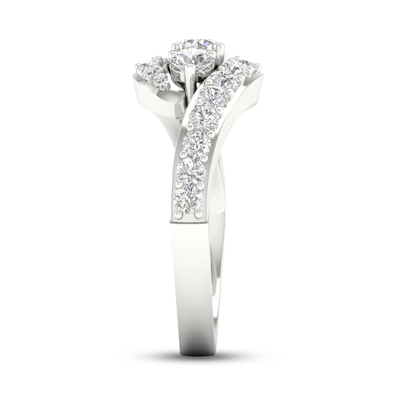 Main Image 3 of Diamond 3-Stone Ring 1-1/6 ct tw Round 14K White Gold