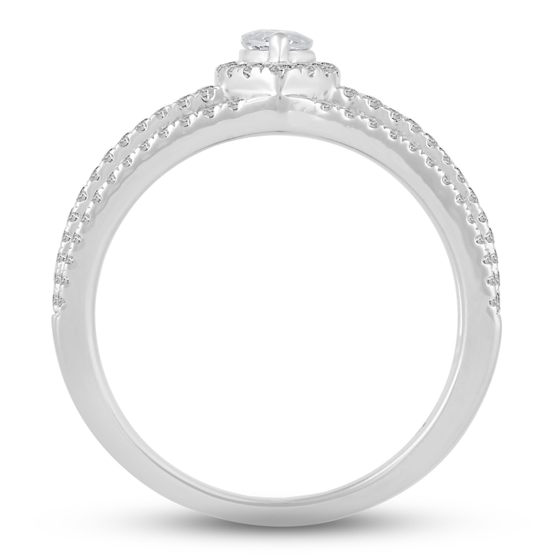 Main Image 2 of Diamond Ring 1 ct tw Round/Marquise 14K White Gold