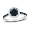 Thumbnail Image 1 of Black & White Diamond Ring 1-1/2 ct tw Round 10K White Gold