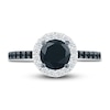 Thumbnail Image 2 of Black & White Diamond Ring 1-1/2 ct tw Round 10K White Gold