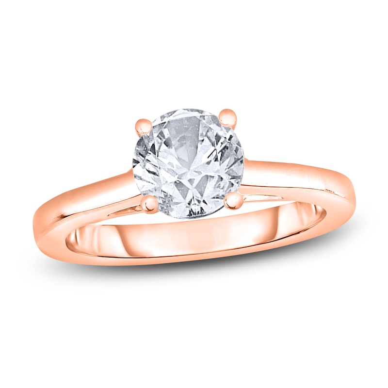 Diamond Solitaire Engagement Ring -/ ct tw Round 14K Rose Gold (I2/I