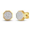 Thumbnail Image 2 of Men's Diamond Earrings 1/4 ct tw Round Yellow Ion-Plated Stainless Steel