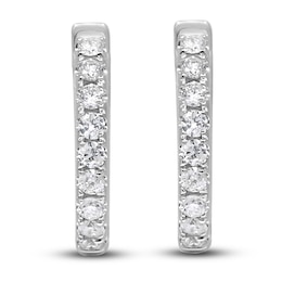 Diamond Hoop Earrings 1/3 ct tw Round 14K White Gold