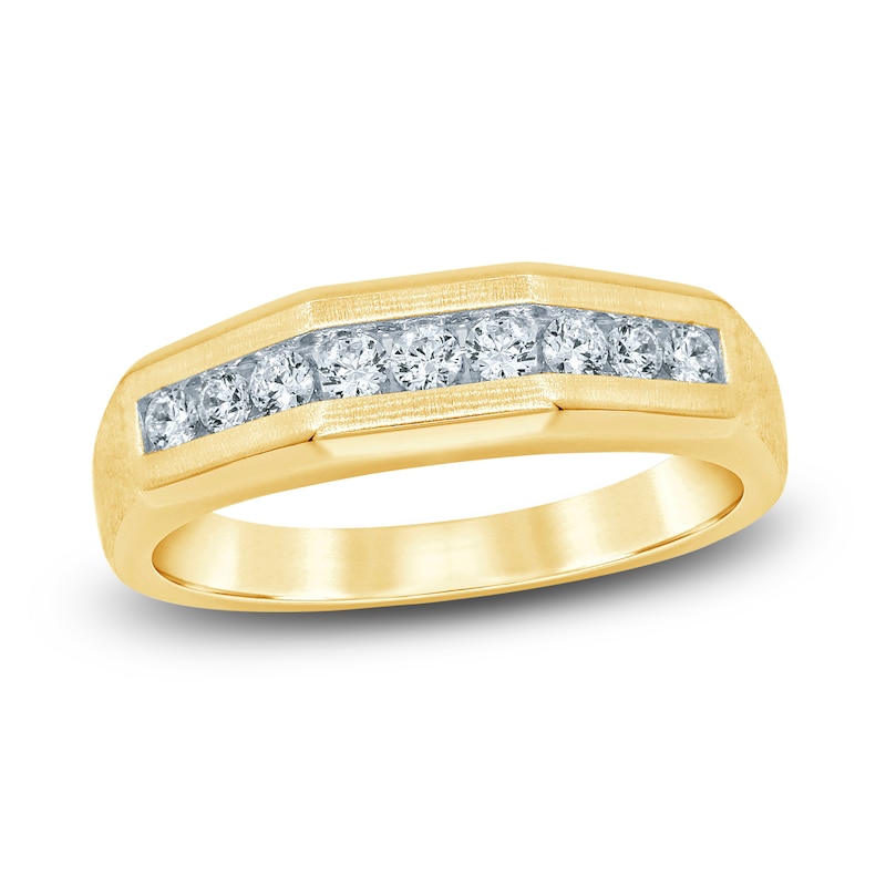 Men's Diamond Wedding Band 1/2 ct tw Round 14K Yellow Gold