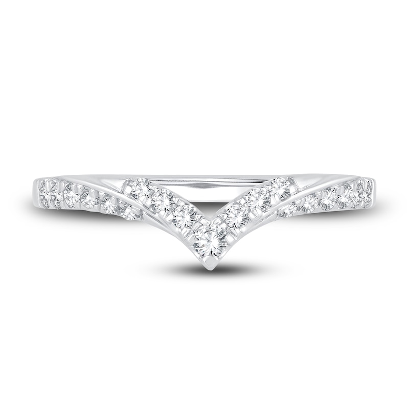 Main Image 3 of Diamond Chevron Anniversary Band 1/5 ct tw Round 14K White Gold