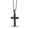 Thumbnail Image 2 of Men's Black Wooden Cross Pendant Necklace Stainless Steel 24&quot;