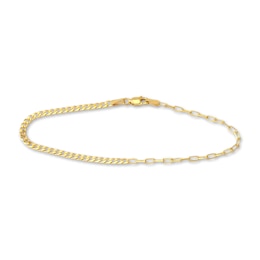 Solid Paperclip/Curb Bracelet 14K Yellow Gold 7.5&quot;