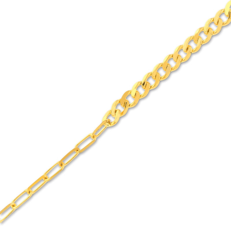 Solid Paperclip/Curb Bracelet 14K Yellow Gold 7.5"