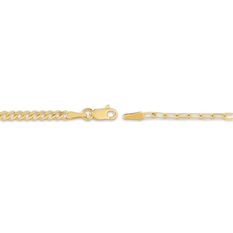 Solid Paperclip/Curb Bracelet 14K Yellow Gold 7.5"
