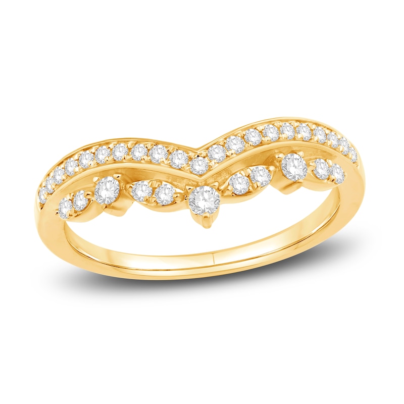 Diamond Contour Anniversary Band 1/ ct tw Round 14K Gold