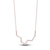 Thumbnail Image 1 of Diamond Pisces Constellation Pendant Necklace 1/6 ct tw Round 14K Rose Gold