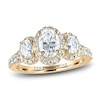 Thumbnail Image 0 of Vera Wang WISH Diamond 3-Stone Ring 3/4 ct tw Oval/Round 14K Yellow Gold