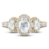 Thumbnail Image 2 of Vera Wang WISH Diamond 3-Stone Ring 3/4 ct tw Oval/Round 14K Yellow Gold