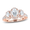 Thumbnail Image 0 of Vera Wang WISH Diamond 3-Stone Ring 3/4 ct tw Oval/Round 14K Rose Gold