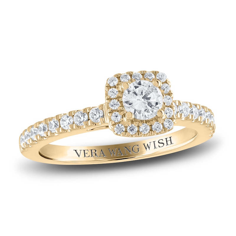 Main Image 1 of Vera Wang WISH Diamond Engagement Ring 3/4 ct tw Round 14K Yellow Gold