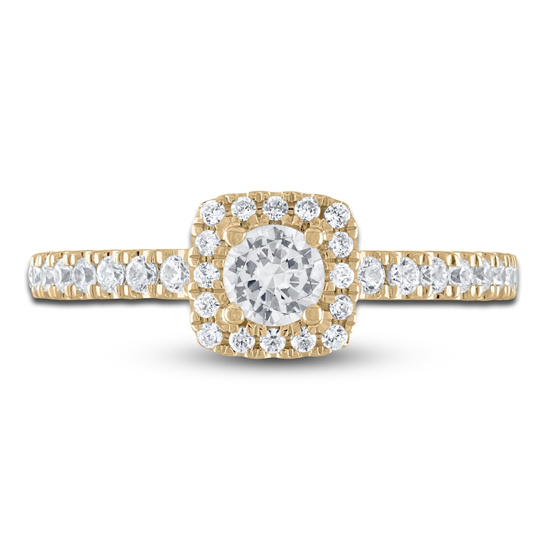 Main Image 3 of Vera Wang WISH Diamond Engagement Ring 3/4 ct tw Round 14K Yellow Gold