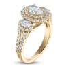 Thumbnail Image 1 of Vera Wang WISH Diamond 3-Stone Engagement Ring 1-1/2 ct tw Oval/Round 14K Yellow Gold