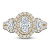 Thumbnail Image 2 of Vera Wang WISH Diamond 3-Stone Engagement Ring 1-1/2 ct tw Oval/Round 14K Yellow Gold