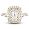 Thumbnail Image 2 of Vera Wang WISH Diamond Engagement Ring 1-5/8 ct tw Emerald/Round 14K Yellow Gold