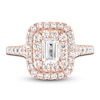 Thumbnail Image 2 of Vera Wang WISH Diamond Engagement Ring 1-5/8 ct tw Emerald/Round 14K Rose Gold