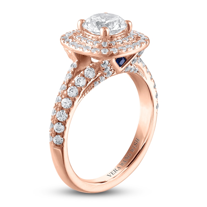 Main Image 2 of Vera Wang WISH Diamond Engagement Ring 1-1/2 ct tw Round 14K Rose Gold