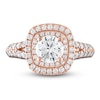 Thumbnail Image 3 of Vera Wang WISH Diamond Engagement Ring 1-1/2 ct tw Round 14K Rose Gold