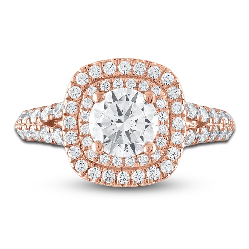 Main Image 3 of Vera Wang WISH Diamond Engagement Ring 1-1/2 ct tw Round 14K Rose Gold