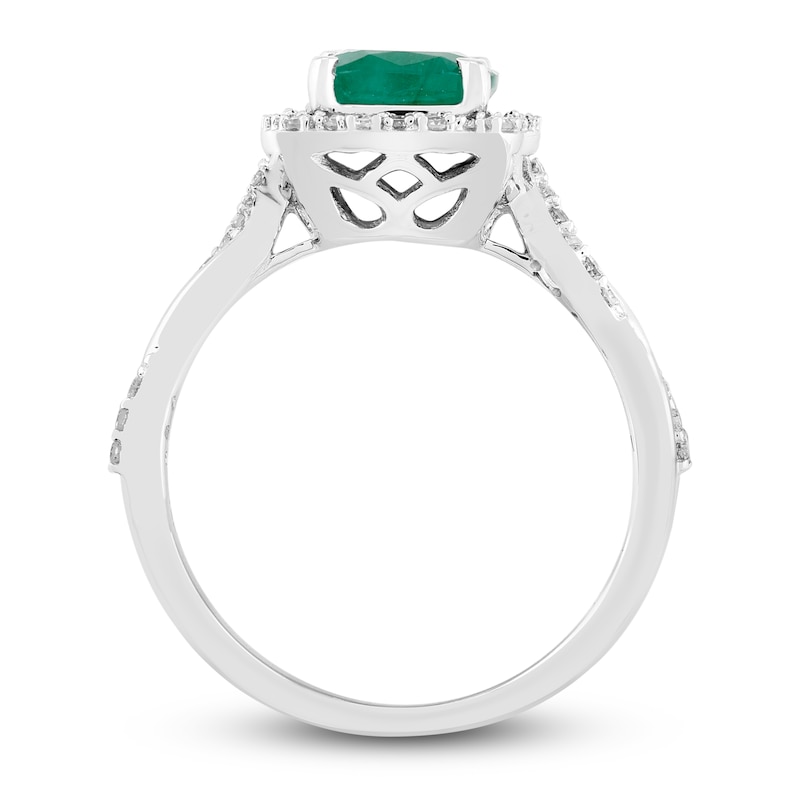 Natural Emerald Engagement Ring 1/5 ct tw Diamonds 14K White Gold | Jared