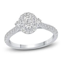 Diamond Engagement Ring 3/4 ct tw Round 14K White Gold