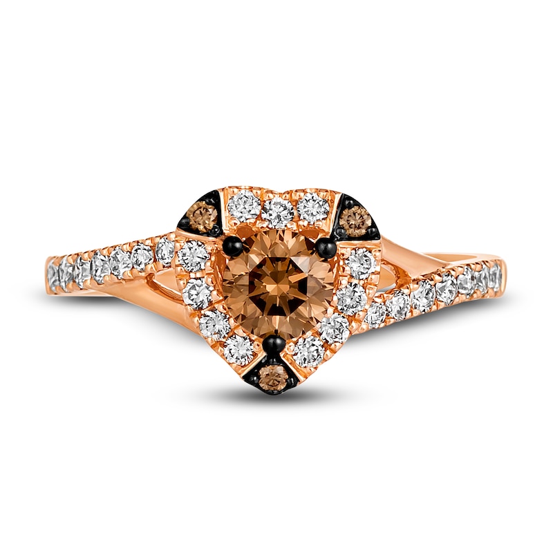 Main Image 2 of Le Vian Diamond Heart Ring 3/4 ct tw Round 14K Strawberry Gold