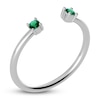 Thumbnail Image 1 of Juliette Maison Natural Emerald Cuff Ring 10K White Gold