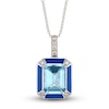 Thumbnail Image 1 of Le Vian Natural Blue Topaz Pendant Necklace 1/8 ct tw Round Blue Enamel 14K Vanilla Gold 19&quot;