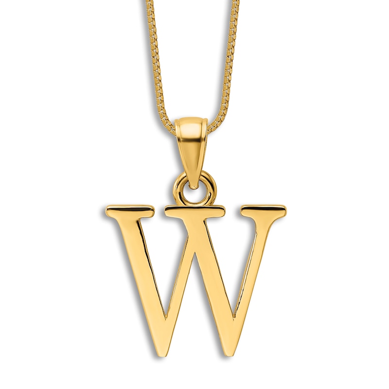 Main Image 1 of Initial W Necklace 14K Yellow Gold 18&quot;