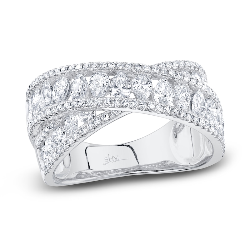 Main Image 1 of Shy Creation Diamond Ring 1-1/2 ct tw Round/Pear 14K White Gold SC55023220