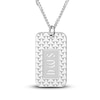 Thumbnail Image 1 of Men's Engravable Dog Tag Pendant Necklace Sterling Silver 22&quot;