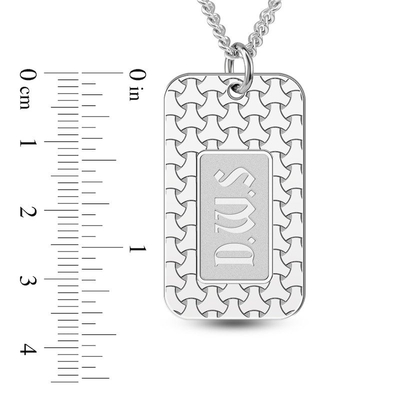Men's Photo Dog Tag Necklace Sterling Silver 22