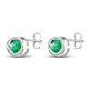 Thumbnail Image 1 of Natural Emerald Stud Earrings 14K White Gold