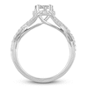 Thumbnail Image 1 of Diamond Oval Halo Engagement Ring 1 ct tw Round 14K White Gold