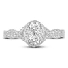 Thumbnail Image 2 of Diamond Oval Halo Engagement Ring 1 ct tw Round 14K White Gold