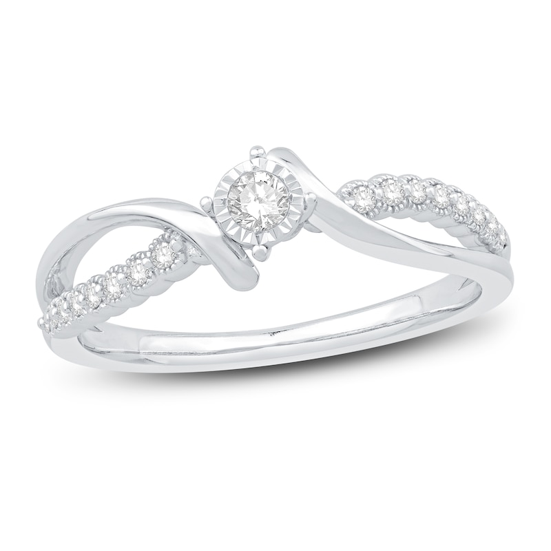 Diamond Promise Ring 1/6 ct tw Round 14K White Gold