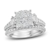 Thumbnail Image 1 of Diamond Bridal Set 1-1/2 ct tw Round/Baguette 14K White Gold