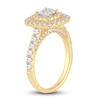 Thumbnail Image 1 of Diamond Halo Engagement Ring 1-1/2 ct tw Princess/Round 14K Yellow Gold