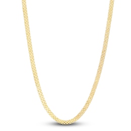 Semi-Solid Bismark Chain Necklace 14K Yellow Gold 20&quot; 3.5mm