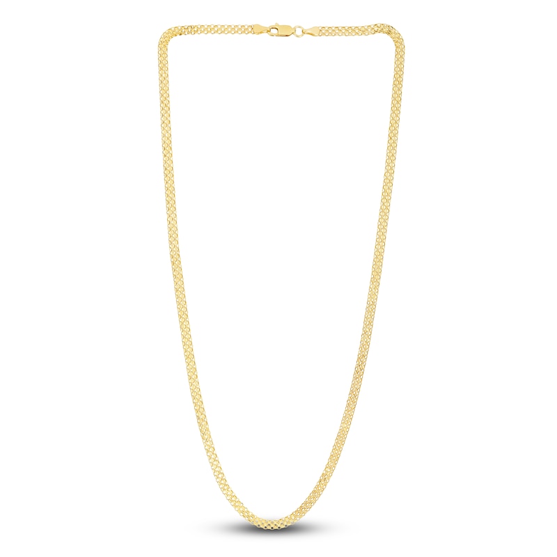 Main Image 2 of Semi-Solid Bismark Chain Necklace 14K Yellow Gold 20&quot; 3.5mm