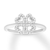 Thumbnail Image 1 of Diamond Clover Ring 1/6 ct tw Round 14K White Gold