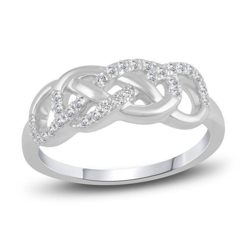 Main Image 1 of Diamond Infinity Ring 1/5 ct tw Round 14K White Gold