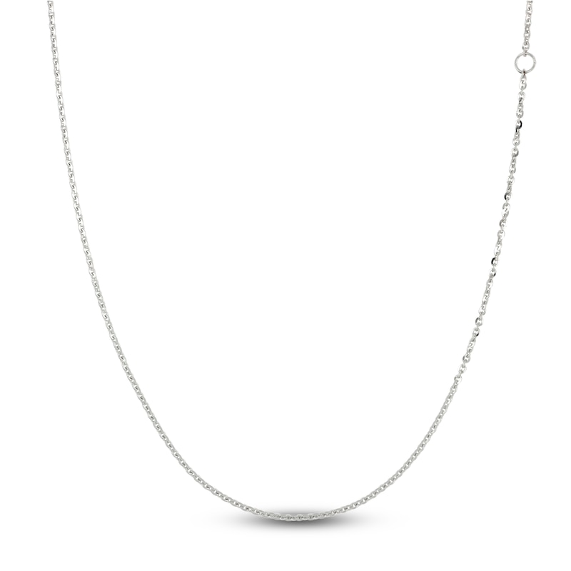 Solid Cable Chain Necklace 14K White Gold 24" 1.4mm