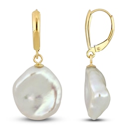Freshwater Cultured Pearl Drop Earrings 14K Yellow Gold
