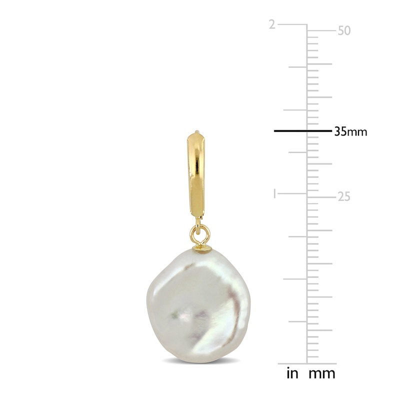 Freshwater Cultured Pearl Drop Earrings 14K Yellow Gold