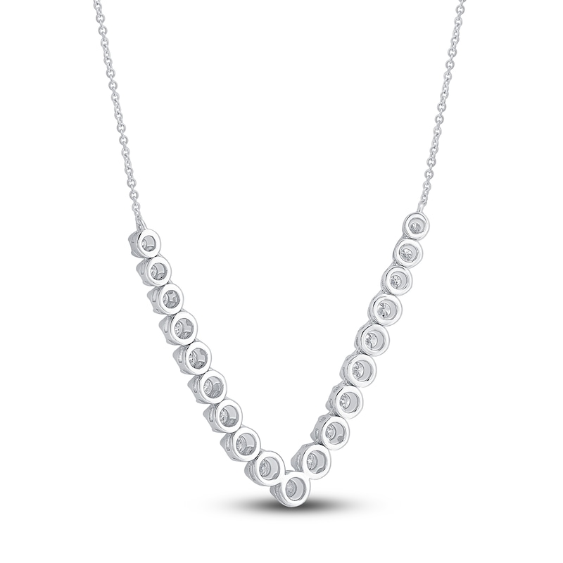 Main Image 3 of Diamond V Necklace 1-1/2 ct tw 14K White Gold 18&quot;